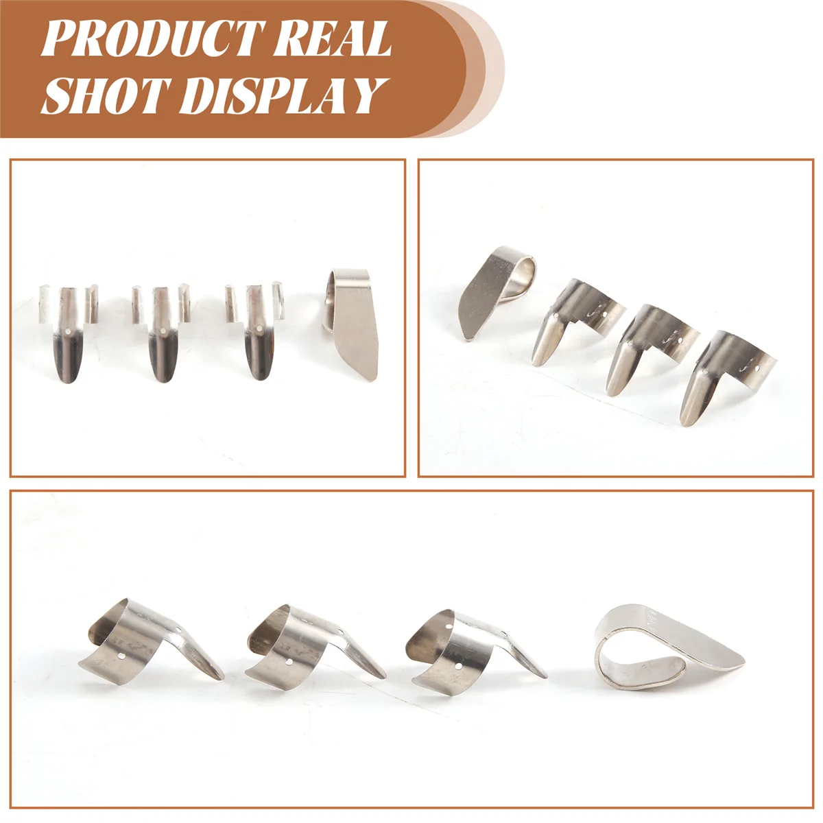 A03V 3 Metal Finger Picks + 1 Thumb Pick Set Guitar Fingerpicks For Guitar Dobro Banjo,etc.