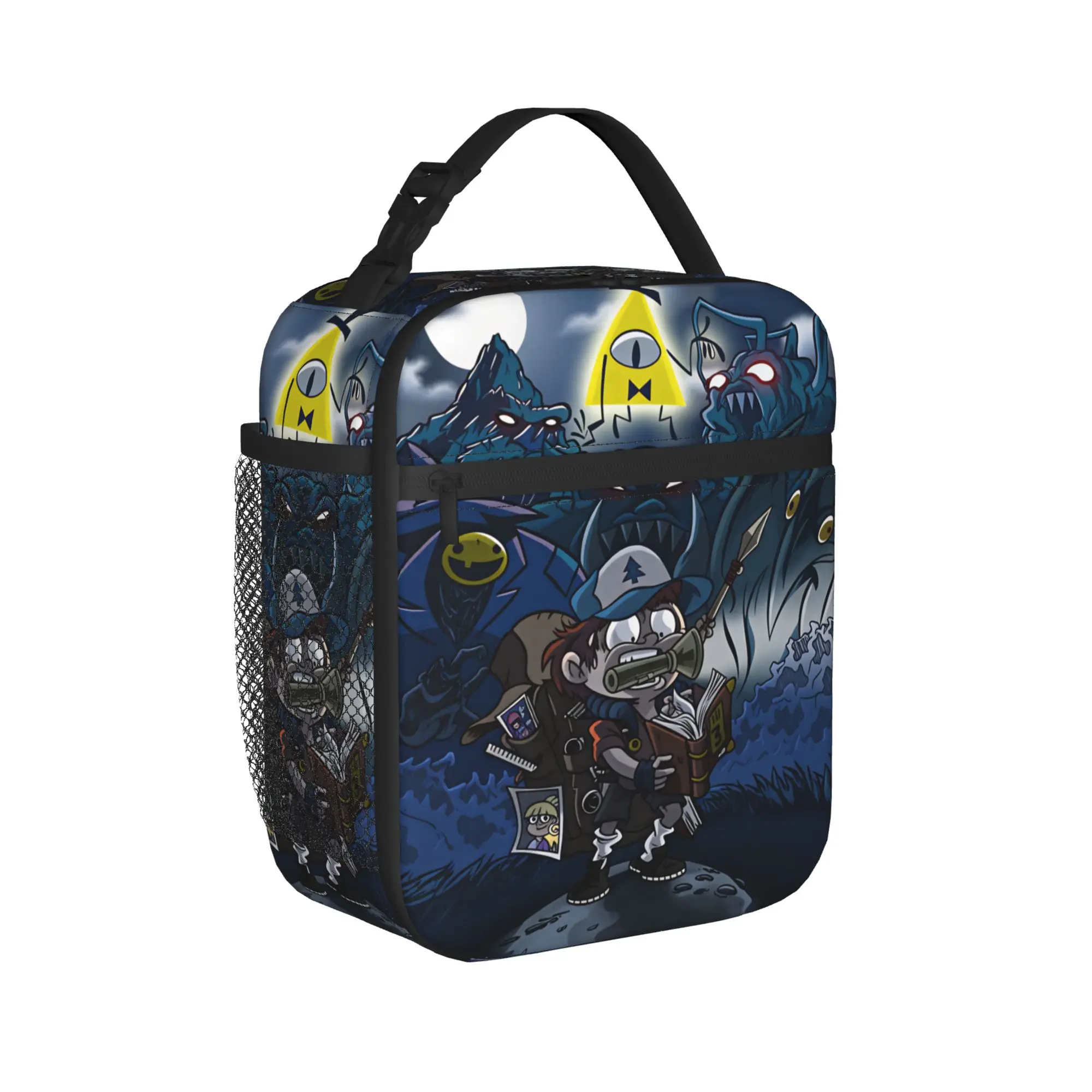 G-Gravity Falls Lunch Bag Bill Cipher Office Lunch Box For Girls Leisure Thermal Lunch Bags Oxford Portable Insulated Cooler Bag