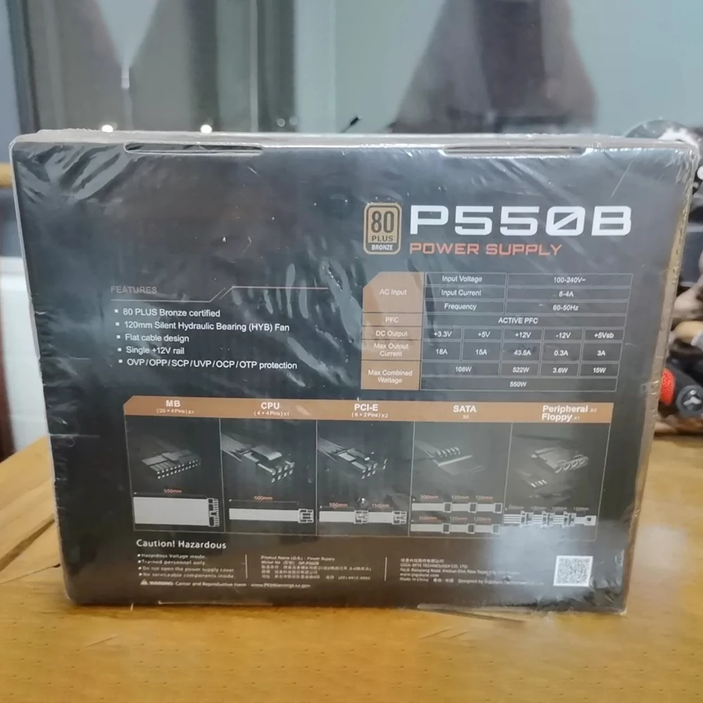 

Блок питания P550B 550W ATX 12V с активным PFC, 60-50 Гц, 1 шт.
