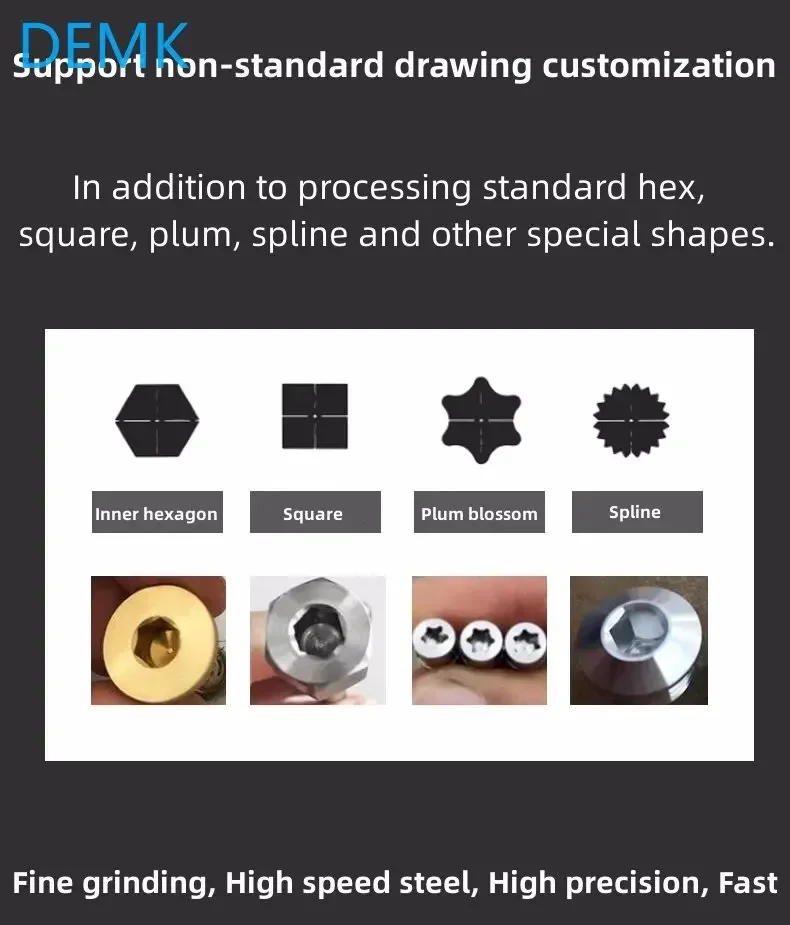 Imagem -06 - Ferramenta de Perfuração Rotary Broach Cabeça de Corte Sextavada Parafusos Sextavados Socket Screw Six Lobe Cnc Square Tool Fastener mm 16 mm Carboneto Hss