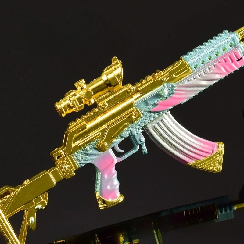 22cm/8.66インチ デルタフォース ゲーム周辺機器 武器モデル オリジナルスキン M762 ディープシー グレースフル メタルクラフト おもちゃの銃 デスクトップディスプレイ