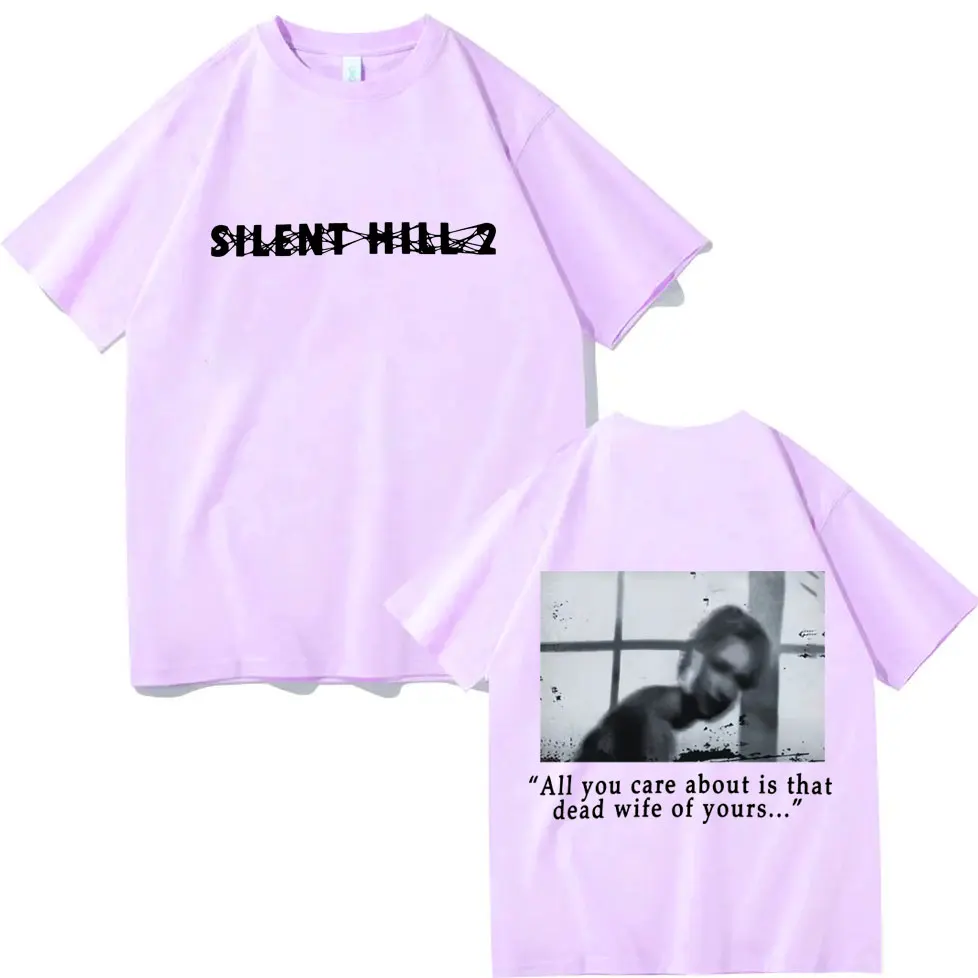 Silent Hill 2 Double Sided Print T-shirt Men Women Clothing Fashion Vintage T-shirts High Quality Cotton Short Sleeve T Shirts - Image 4