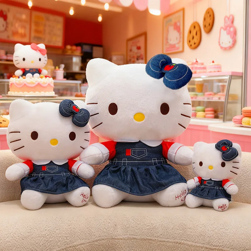 

30 см аниме мультфильм джинсовая юбка Hello Kitty плюшевая кукла PP хлопковая мягкая подушка Kawaii диванная подушка украшения праздничный подарок