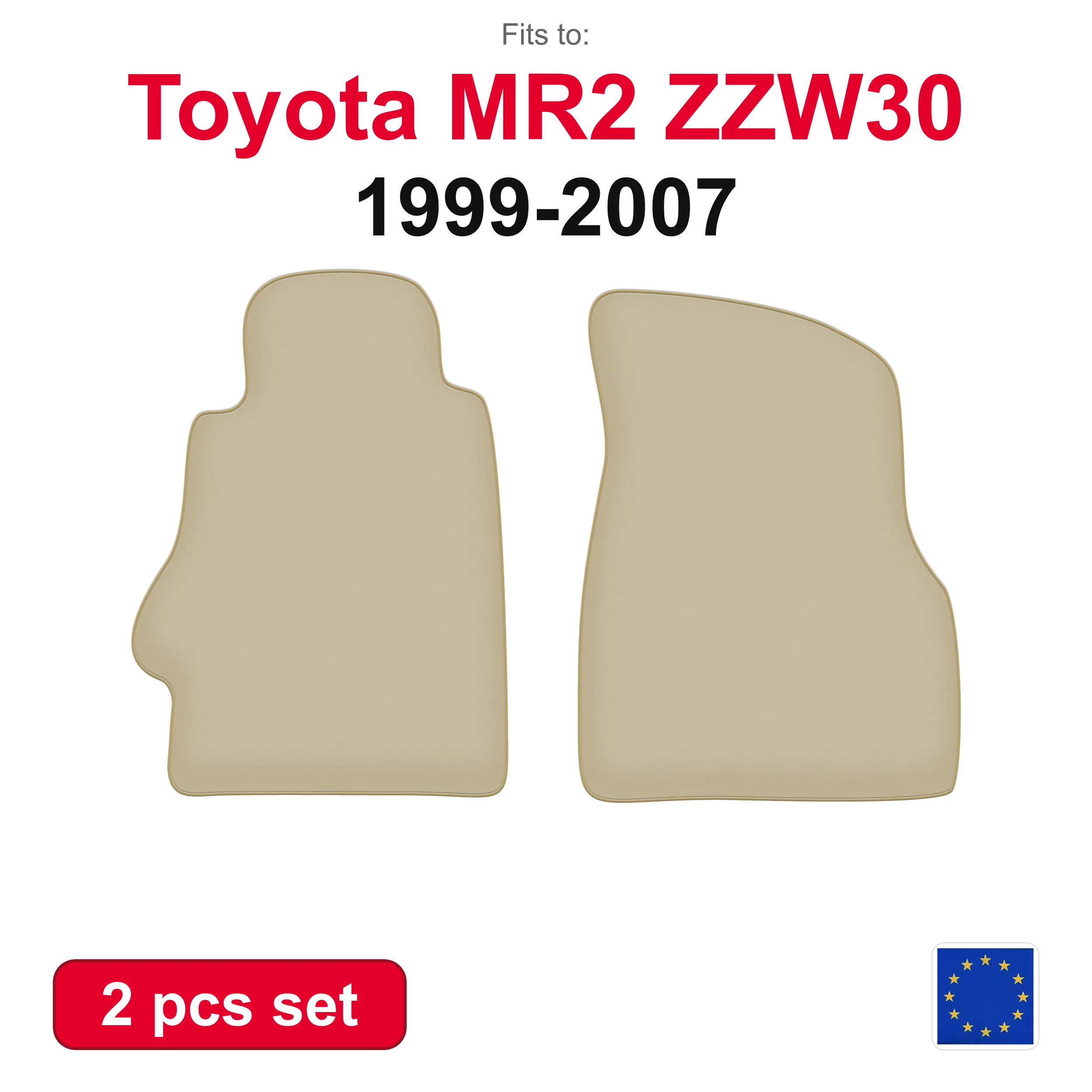 PREMIUM auto-velourmatten voor Toyota MR2 ZZW30 Coupe (1999-2007) -beige, passend (2 stuks) set automatten voor in de auto