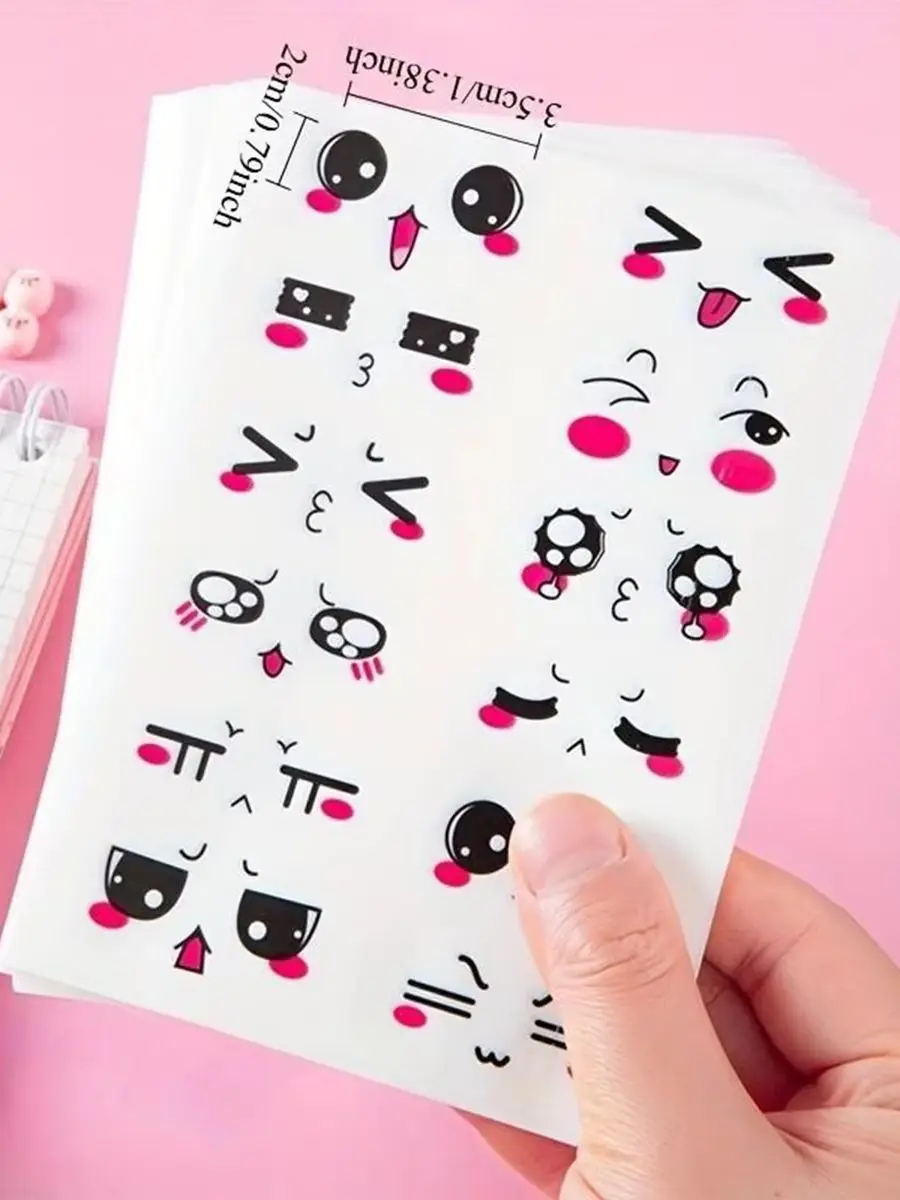 72-teiliges Set mit einzigartigen Ausdrucksstücken |   Niedliche, fröhliche, traurige und lustige transparente Aufkleber für Scrapbooking, Notizbücher, Wasserflaschen.