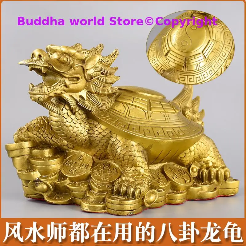 Large HOME Company SHOP store Efficacious Money Drawing thriving business Lucky ZHAO CAI dragon turtle FENG SHUI copper statue