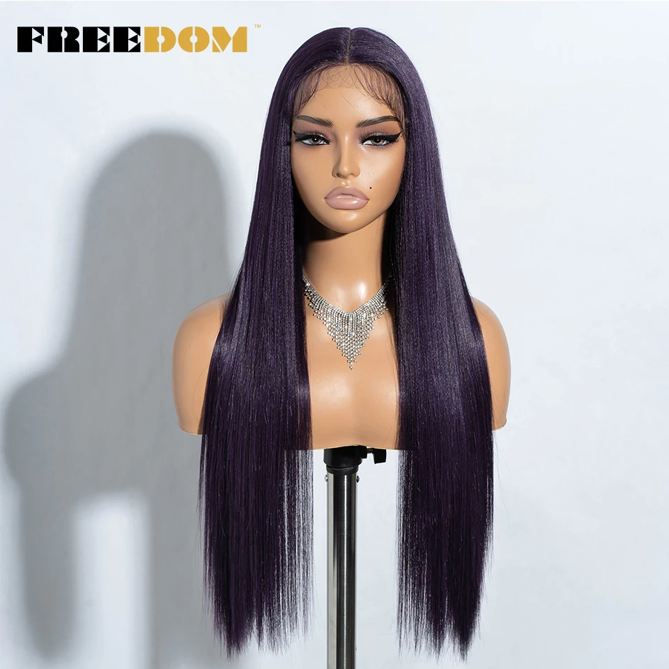 FREEDOM – lange, glatte, synthetische Perücken mit Spitze am Vorderteil für Damen, 30 Zoll, Ombré-Farbverlauf von Braun zu Blond, hitzebeständig, einfach anzuziehen, für den täglichen Gebrauch. – Detail 17