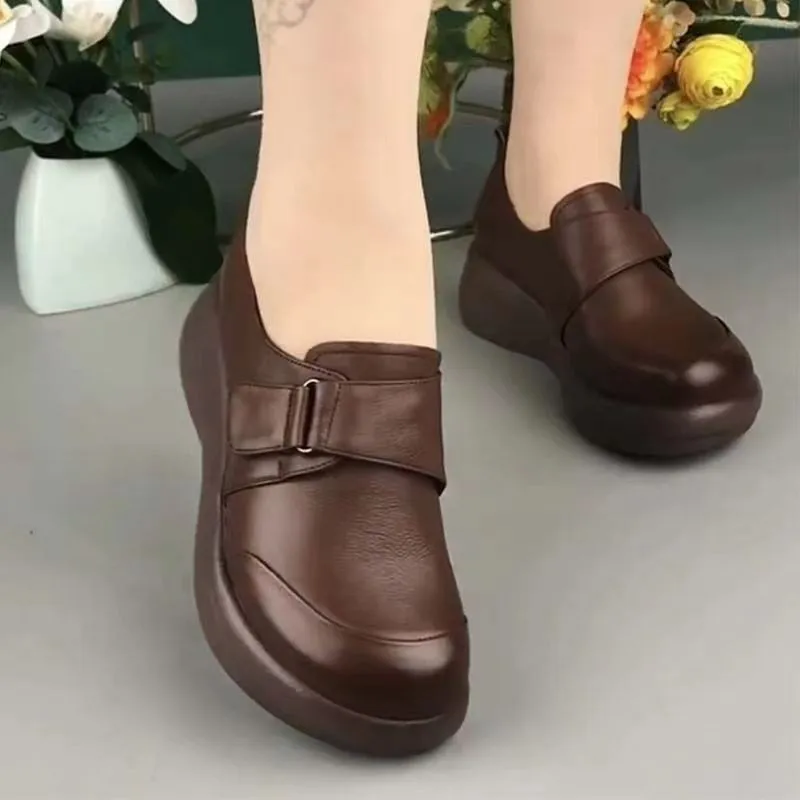 Buty wiosenne jesienne dla kobiet platformy z okrągłym czubkiem buty jednokolorowe casualowe buty damskie wygodne oddychające New Chaussure Femme