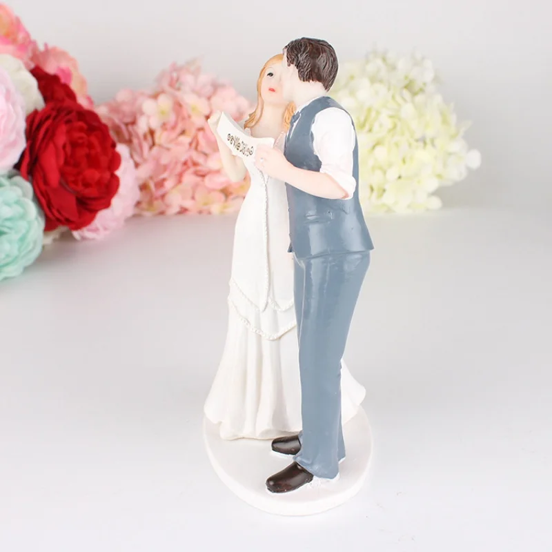 Resin Craft Ornament We Got Married Bride and Groom Decorations Wedding Props New House Decorations