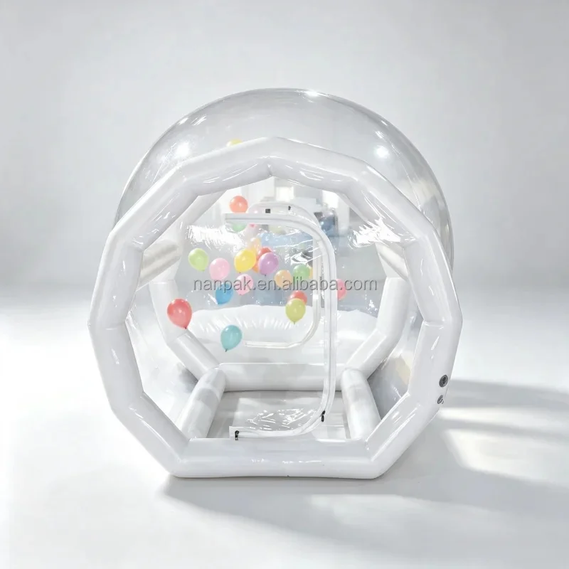 Inflatable Clear Bubble House with Crawl Tunnel & Quiet Air Blower Transparent PVC Bubble Dome Tent for Birthday Party Hire