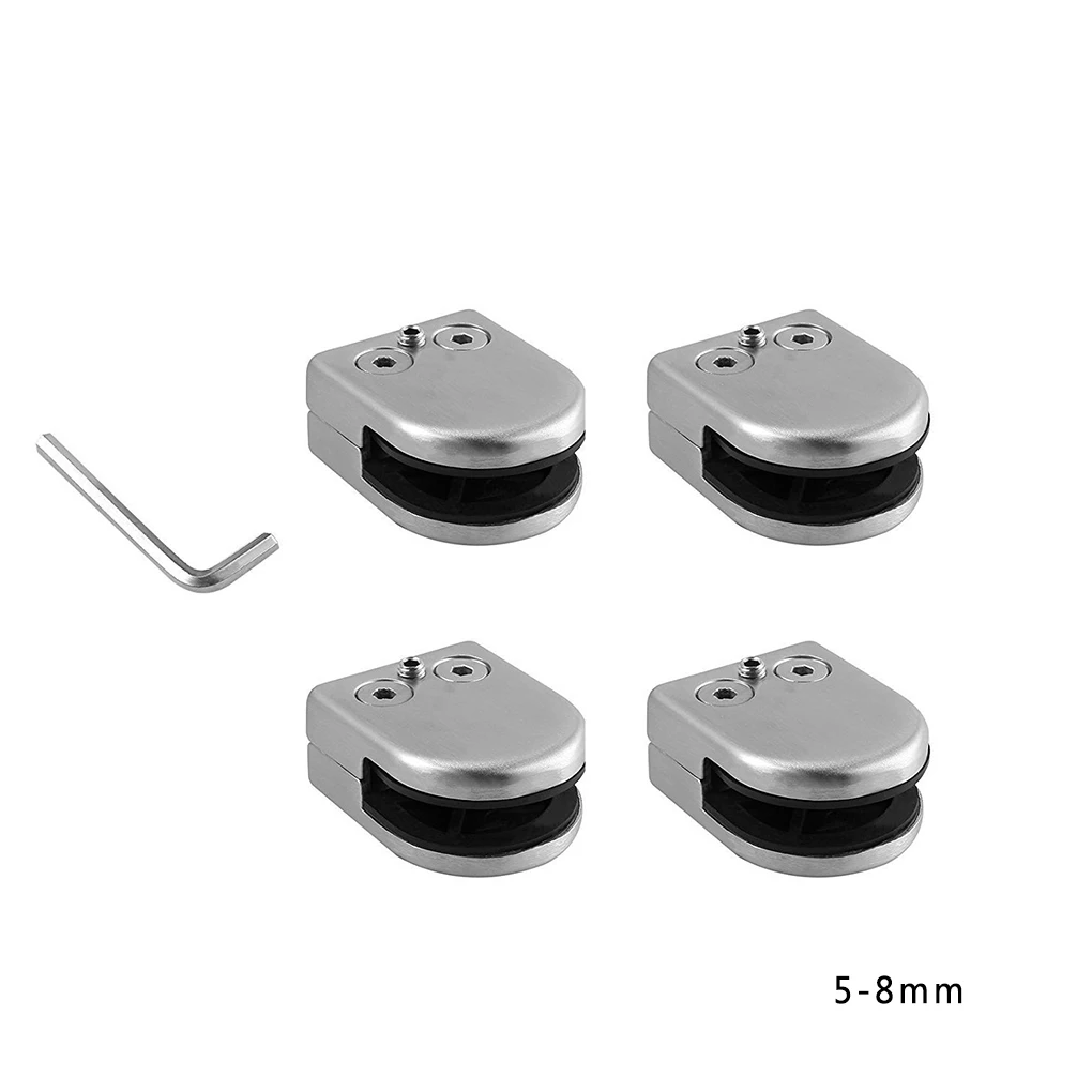 4pcs Glass Clamp 201 Stainless Steel Adjustable Staircase Handrail Glass Fence Clamp Bracket