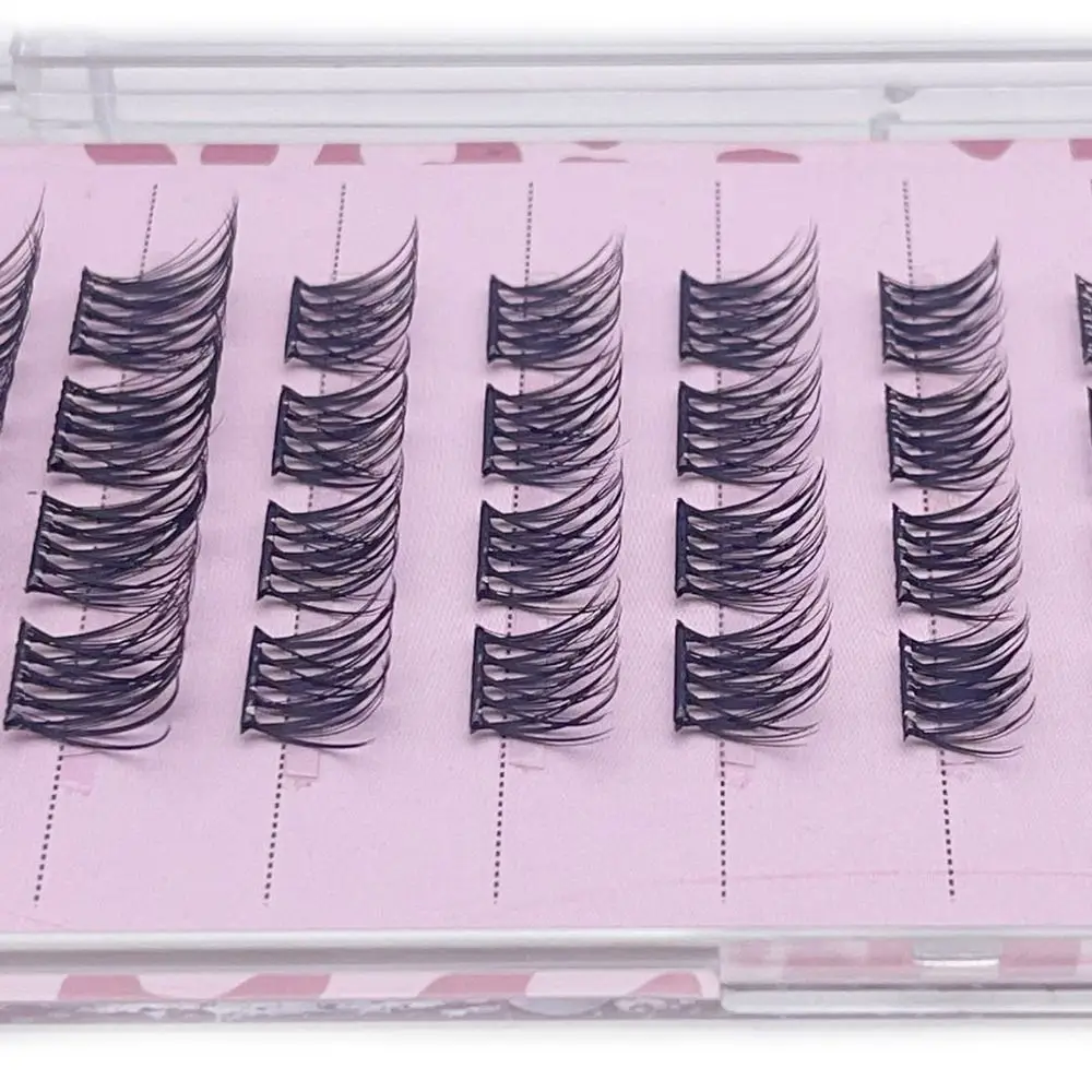 Clusters de cílios autoadesivos autoadesivos, sem necessidade de cola, prensa em cílios naturais finos, reutilizáveis, pré-colados