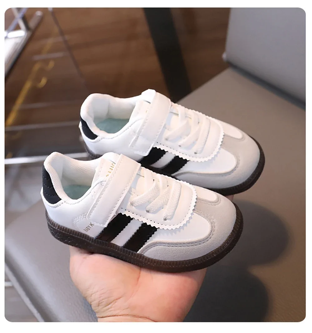Scarpe sportive di moda per bambini Ergonomia in pelle PU Sneakers per bambini Sneakers per bambini con suola morbida Scarpe da tennis per ragazza da ragazzo