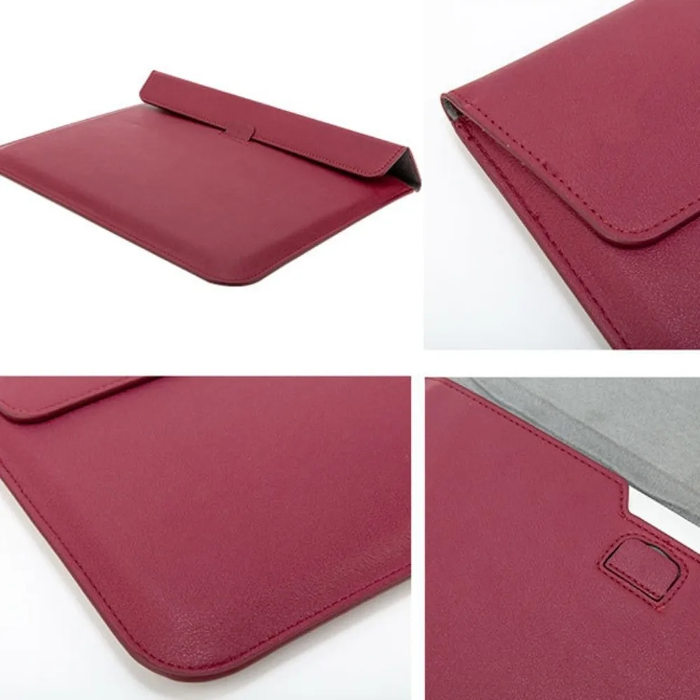 Magnetic Closure 13inch Laptop Bags Leather Bracket Laptop Sleeve Pouch Waterproof Lightweight Notebook Sleeve Travel