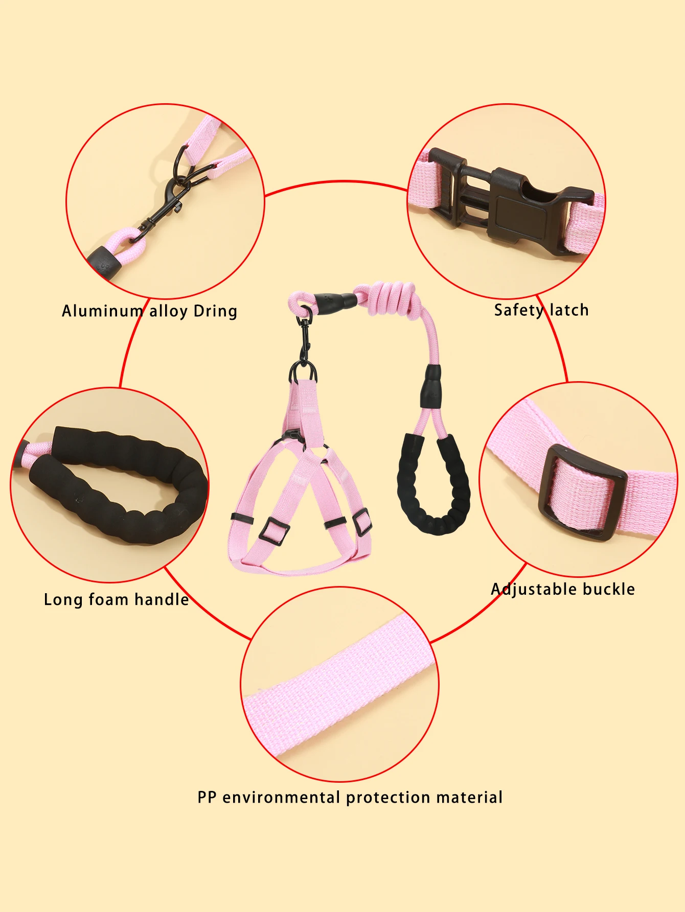 Pink Leash for Cats and Dogs to Prevent Breaking Away Special Dog leash Chain Adjustable Pet Supplies
