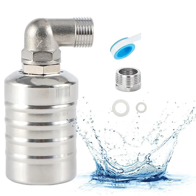 

Полностью автоматический поплавковый клапан контроля уровня воды из нержавеющей стали 304, от 1/2 до 3/4 дюйма, с лентой PTEF, колено, линейный водяной клапан