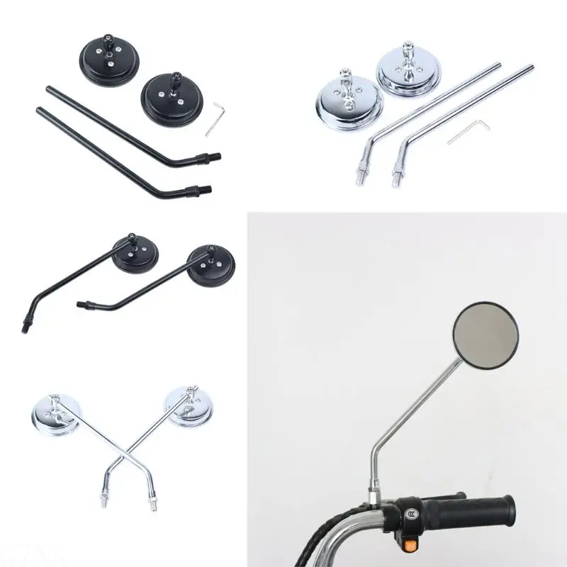 

G7NA Universal Motorcycle Scooter Rear View Mirror Wide Design Iron Material 2pcs