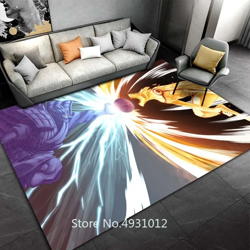 Popular Anime Japan Ninja Uzumaki Uchiha Naruto Rug Bedroom Living Room Kids Boys Gift Non-slip Floor Mats Game Climbing Carpets