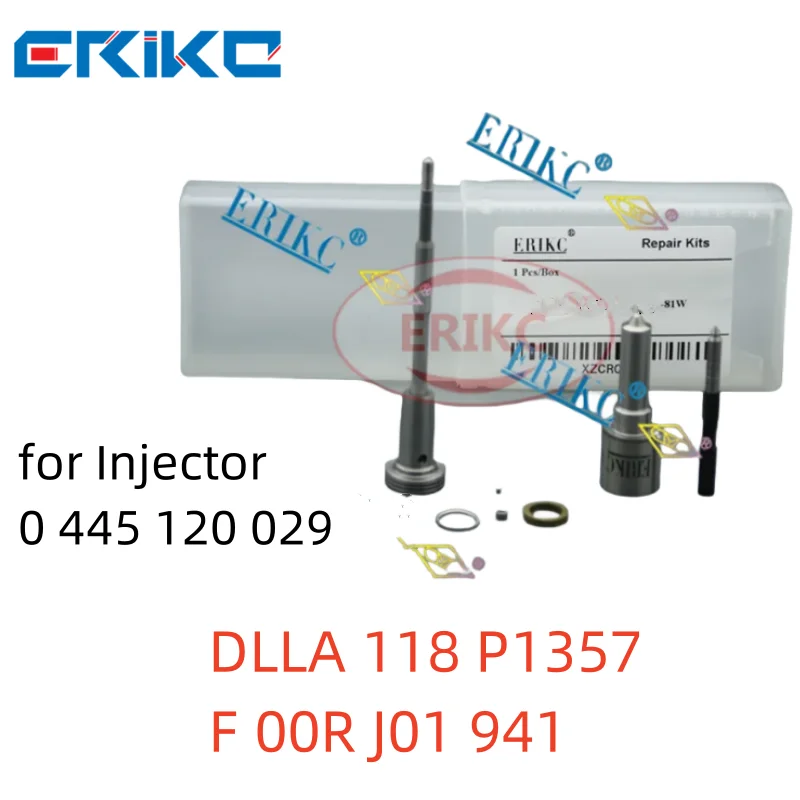 

Common Rail Injector Overhaul Kit Injector Nozzle DLLA118P1357+F00RJ01941 Valve F00R J01 941 0433171843 for 0445120029