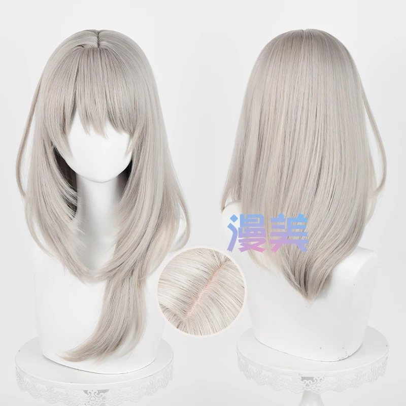 Momoka Kawaragi Cosplay Wig 60cm Long Linen Wigs Heat Resistant Synthetic Hair Women Girls Halloween Role Play Prop Anime