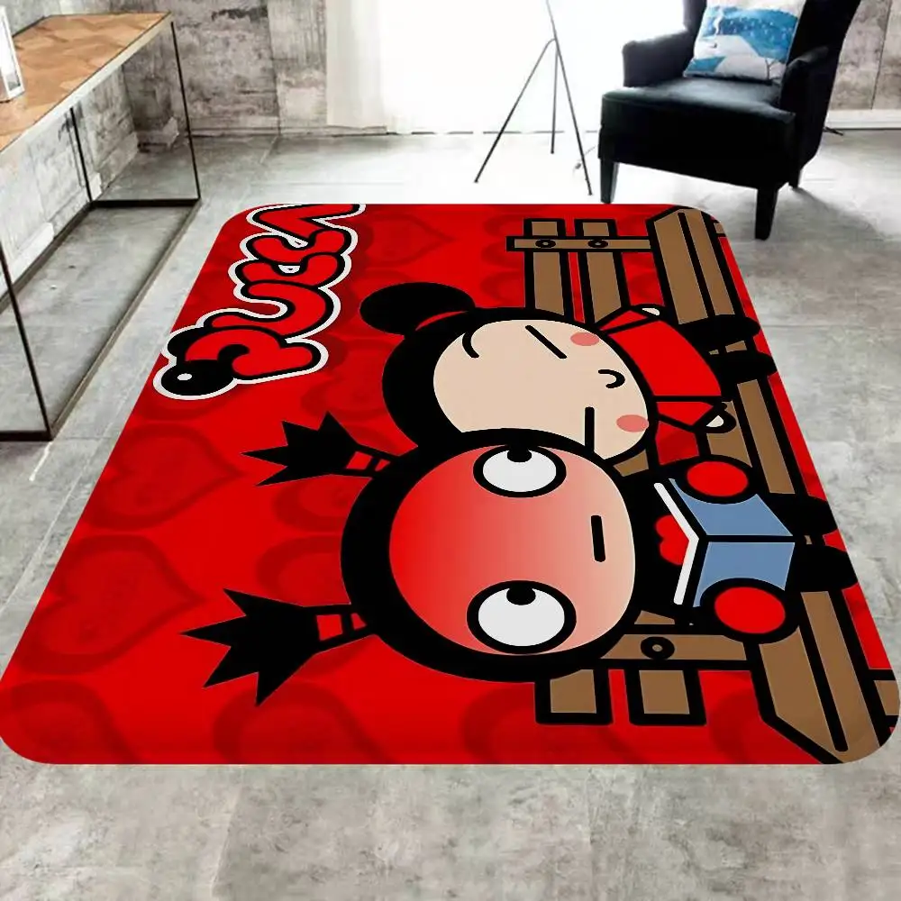 Animation Series P-Pucca Door Mat Washable Non-Slip Living Room Sofa Chairs Area Mat Kitchen Doormat Area Rug