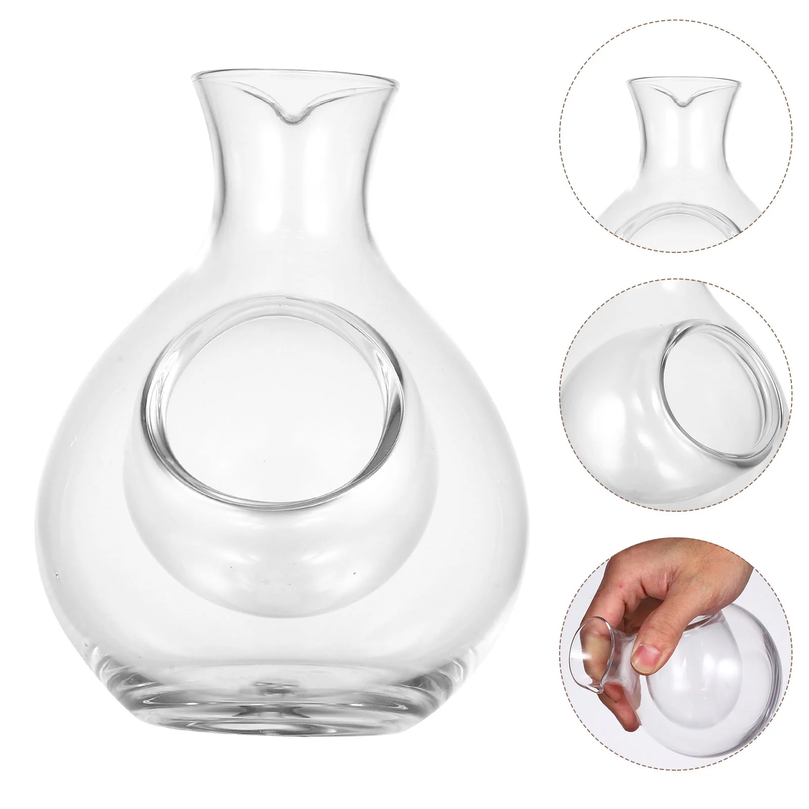 

Saki Ice Jug Delicate Glass Dispenser Water Japanese Style Decanter Holder Funnel