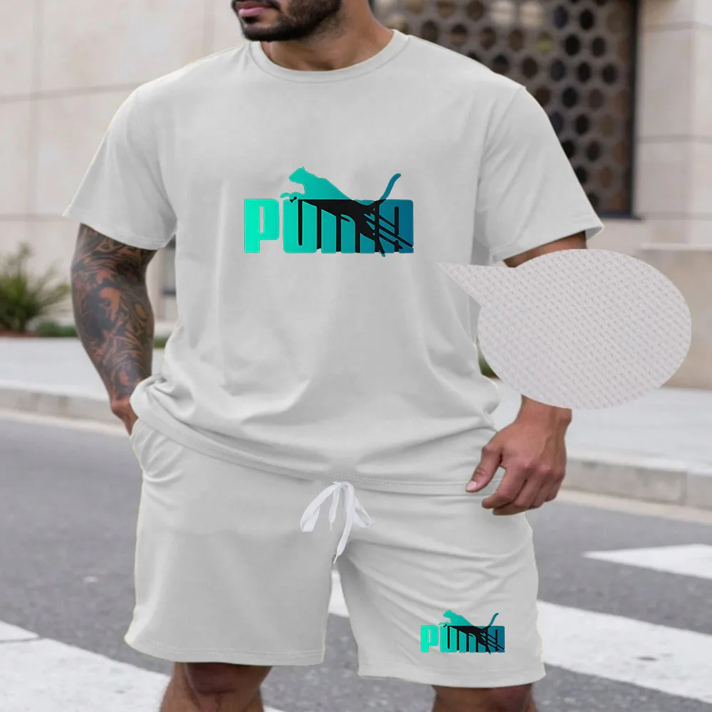 

Men's Clothing Summer Suit Sports Suit Comfortable Breathable Mesh Running Sets Jogging Fitness Tracksuit T-shirt casual set