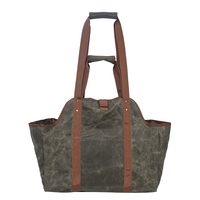 Top!-Super Size Canvas Firewood Wood Carrier Bag Log Camping Outdoor Holder Carry Storage Bag Wooden Canvas Bag Hand Bag