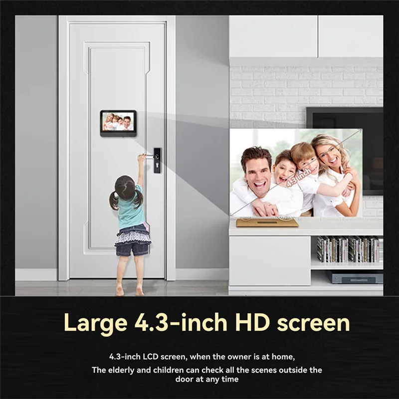 

Tuya Wifi Smart Cat Eye Doorbell Monitoring 3MP Camera 140° Wide Angle Electronic Cat Eye Observer