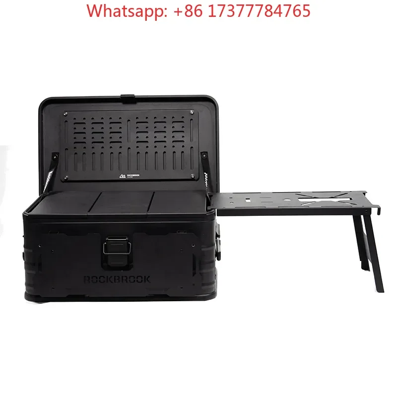 Outdoor Camping Aluminum-magnesium Alloy Storage Box Modified Box Camping Large Capacity with Tripod Storage Box