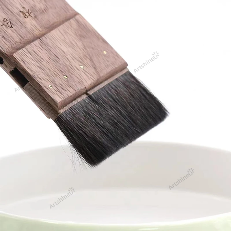 1Pcs Magnetic Combination Squirrel Hair Brush Set Red Pear Flower Wood Black Walnut Portable Watercolor Rendering Artist Supplie