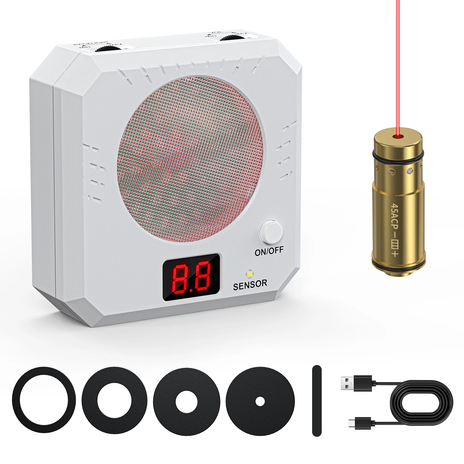 

45ACP Laser Boresighter: Delivers accurate calibration without adjustments, enabling rapid sight zeroing.