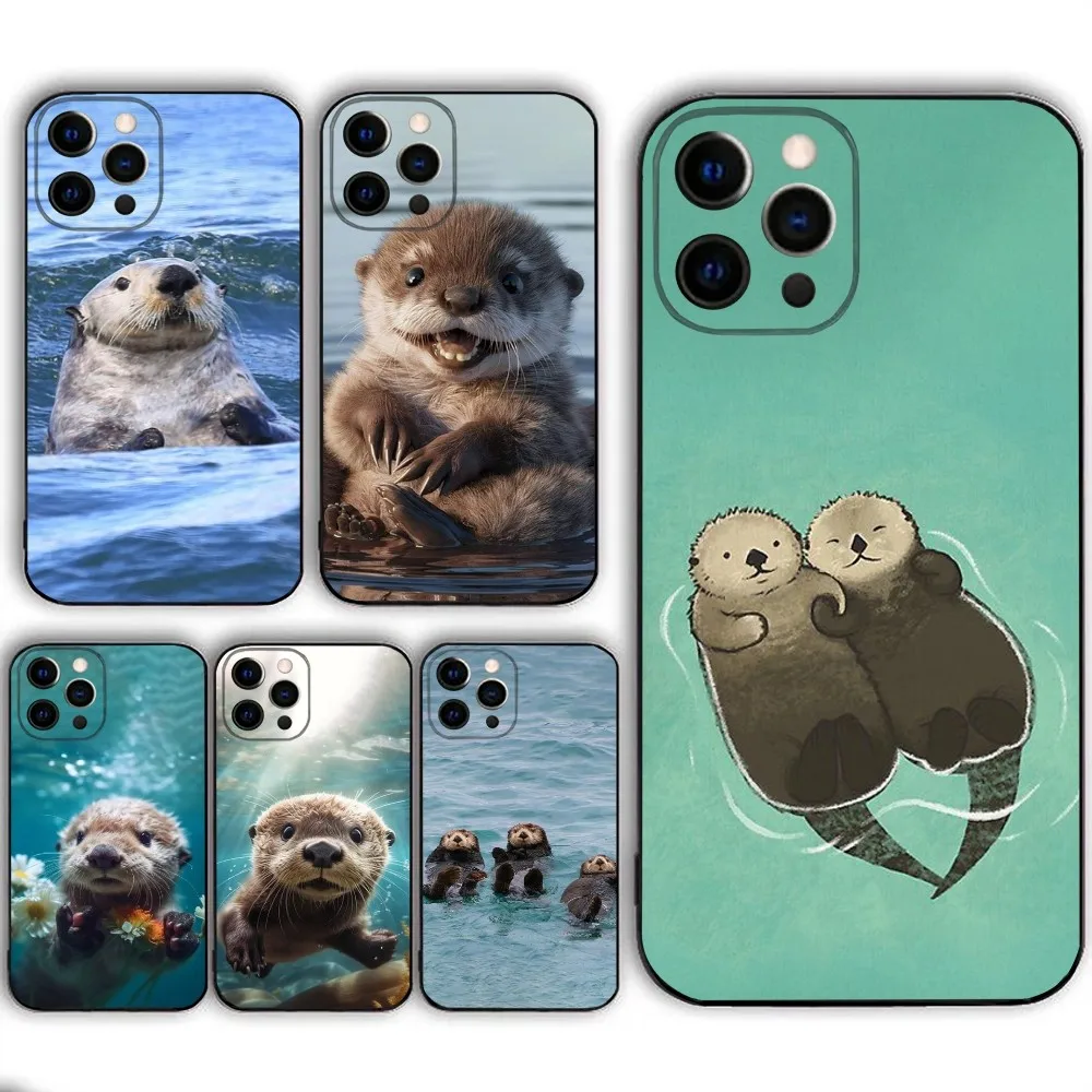 Cute Otter Lutra lutra  Phone Case  For IPHONE 15,13,14,12,Mini ,11, Xr, X ,Xs Pro Max 8, 7 Plus Back Cover