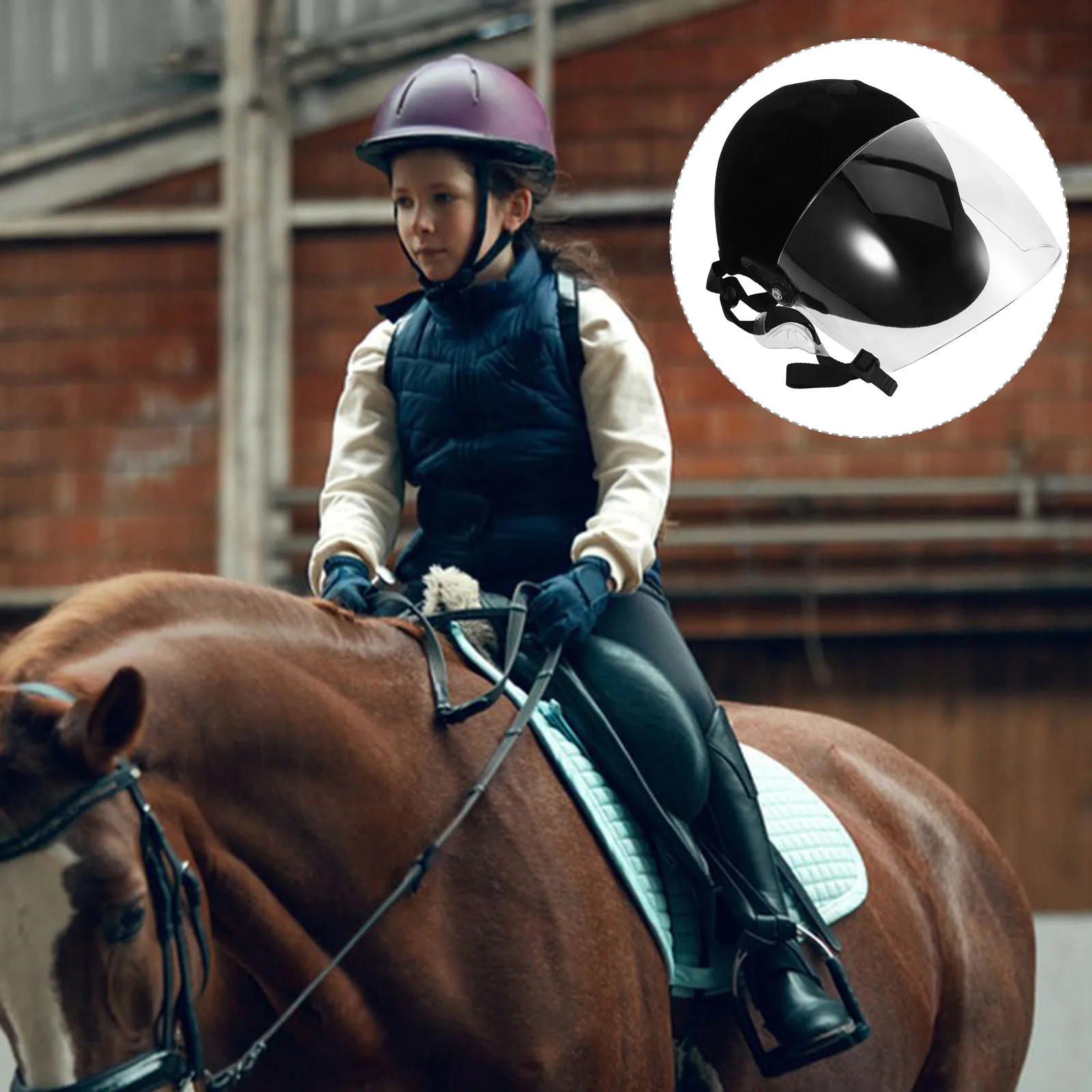 ركوب الخيل للأطفال الفروسية قابل للتعديل الهاتفي واقية عالية التدفق تنفيس الأطفال ركوب قبعة أحذية الفرامل الخلفية #1