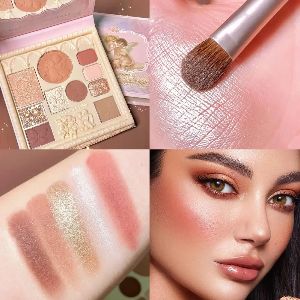 Angelo In Rilievo Ombretto Tavolozze di Ombretti Lucido Impermeabile Blush Fissaggio Gloss Piastra Ombra Piastra Trucco Occhi Vassoio Lucido W4U2