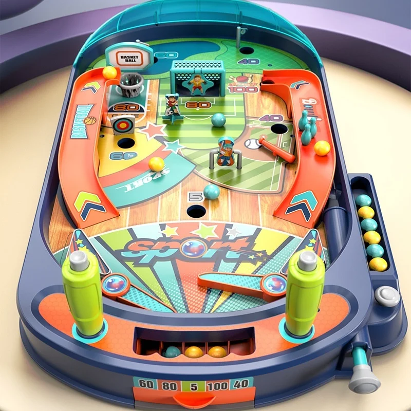 Multi-functional Desktop Pinball Board Game Parent-Child Interactive Educational Toy for Children Double Battle Game Color Box P