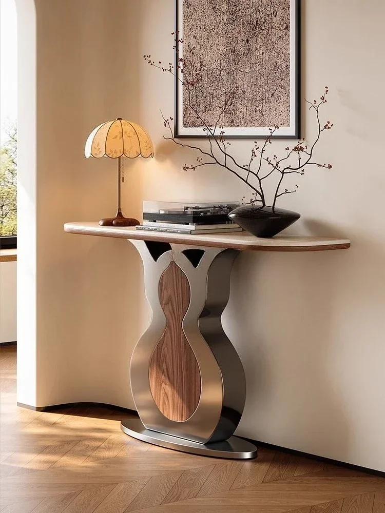 Entry cave stone slate entrance table high-end simple wall table