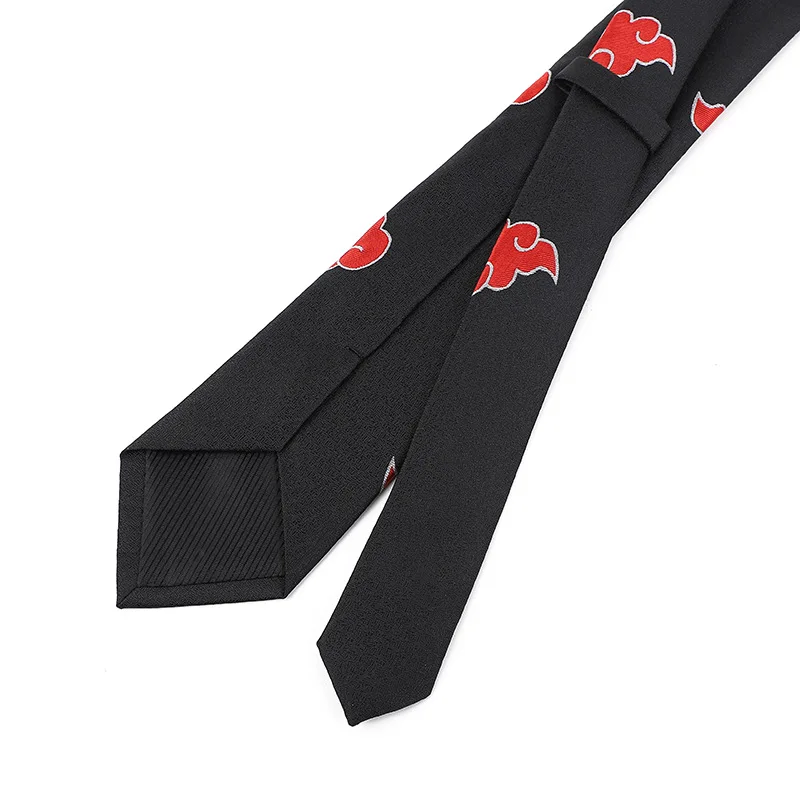 Brdwn Akatsuki Red Cloud Tie Cosplay Ninja Neckcloth accessori di Halloween regali di carnevale cravatta 145cm cravatta Cosplay Prop