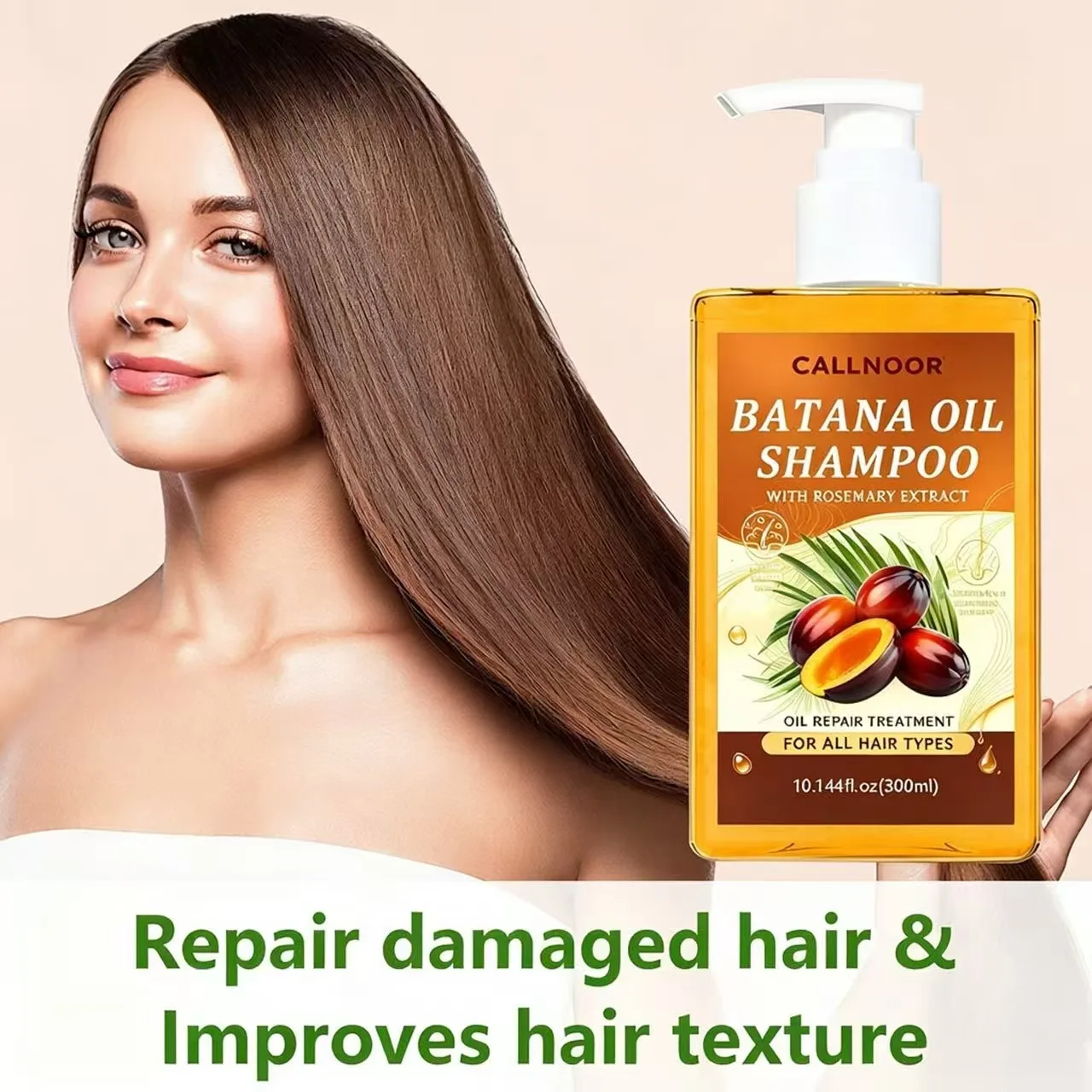 Batana Oil Shampoo With Rosemary Extract Repair Damaged Hair Nourish Scalp Improve Frizzy Split Ends Hair Care Shampoo 5