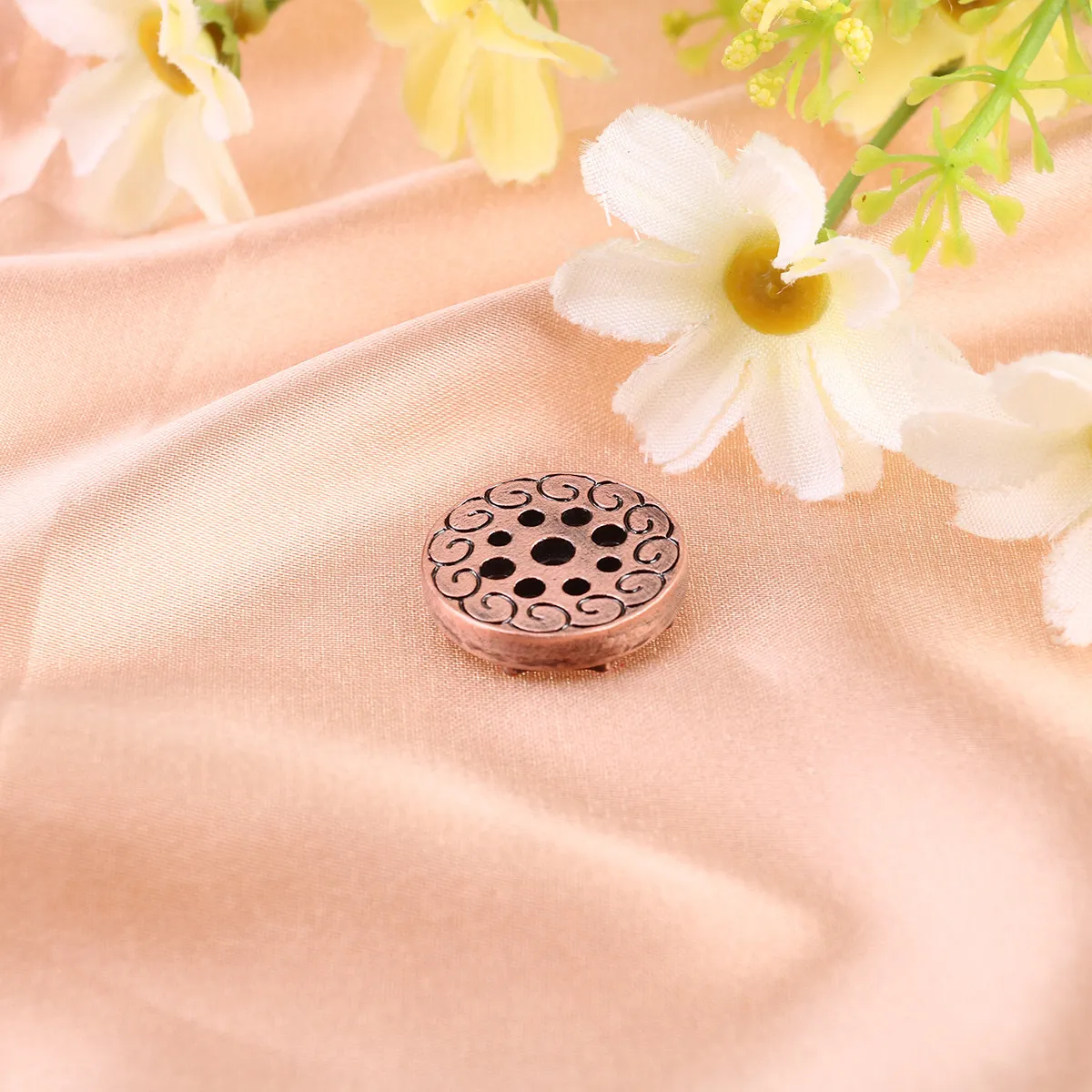 10Pcs Creative Lotus Style Incense Holder Copper Alloy Desktop Aroma Therapy Burner for Tea House Sauna Study Room Relaxation