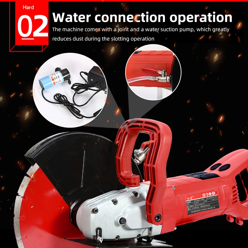 3000W Electric Slotting Machine High Power Multifunctional Concrete Red Brick Wall Cutting Machine 220V for Home Improvement