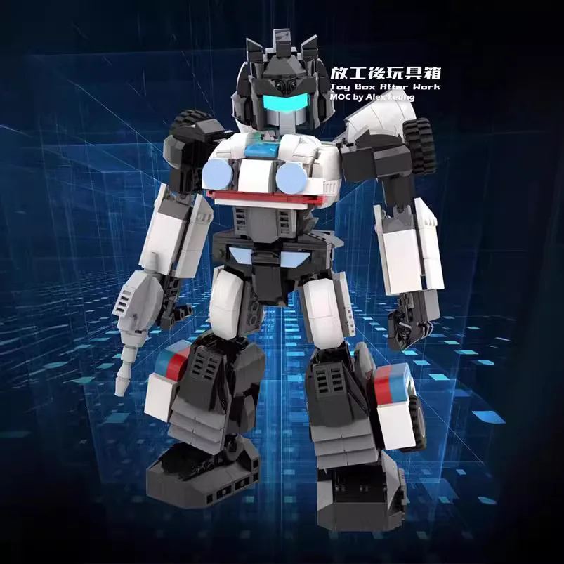 MOC Sci‑fi Mecha Robot Building Block Kit DIY Assembled Combat Machine Model Small Particle Bricks Toy Collectible Gift for Fans
