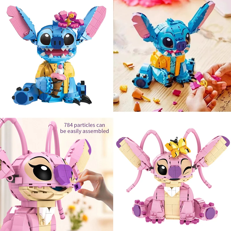 

Новые строительные блоки Stitch Angel CP 2025 — большие игрушки из мультфильмов с движущимися ушками, детский подарок в сборе для мальчиков и девочек на день рождения