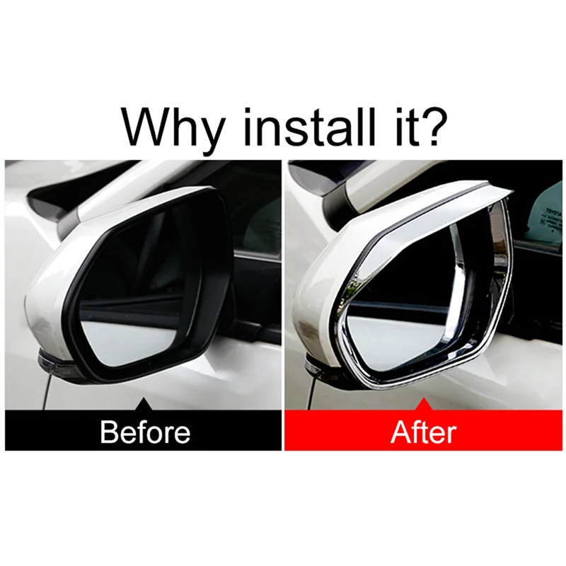 ABS سيارة مرآة الرؤية الخلفية المطر حامي غير نافذ للمطر الحاجب لتويوتا كورولا E210 2019 2020 2021 2022 2023 2024 الهجين