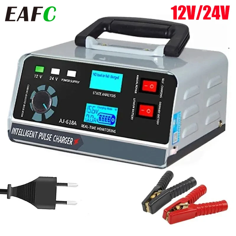 400W 40A Auto Smart Batterie Ladegerät 12V/24V Automotive Batterie Ladegerät Erhaltung Smart Puls Reparatur für Auto Lkw Boot Motorrad