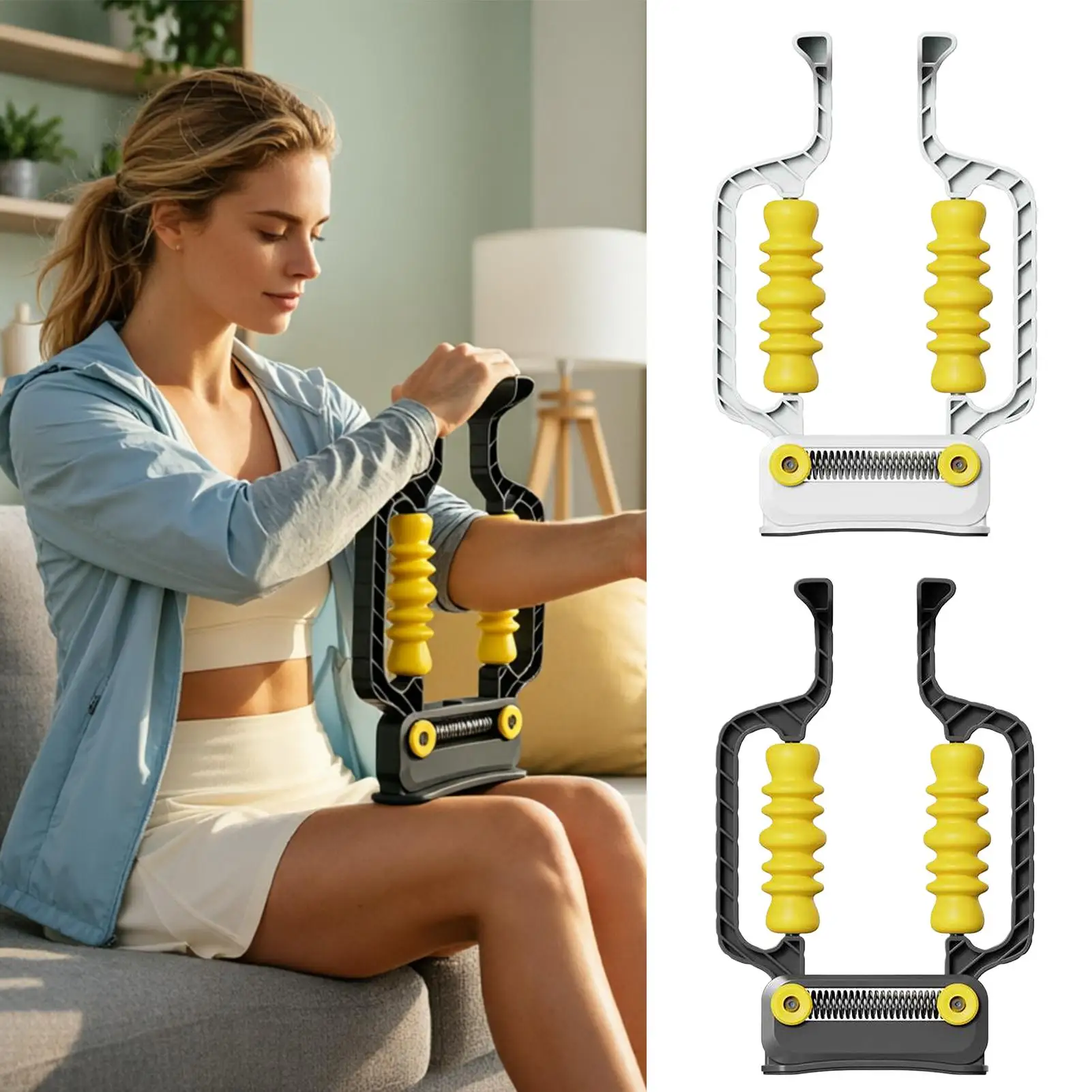 Roller Massager with Spring Manual U-Shaped Massage Roller Muscle with arc trigger point roller foam base for gym Home Workout