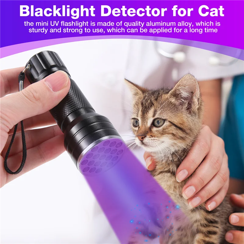 

Стильный УФ-фонарик черного света, 21 светодиодный фонарик-детектор для мочи домашних животных, ручной УФ-черный фонарь для пятен