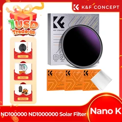 K&F CONCEPT Solar Filter ND100000 ND1000000 Solid Neutral Density Layer Photography Filter Nano K Camera Lenses Filter 49mm-82mm