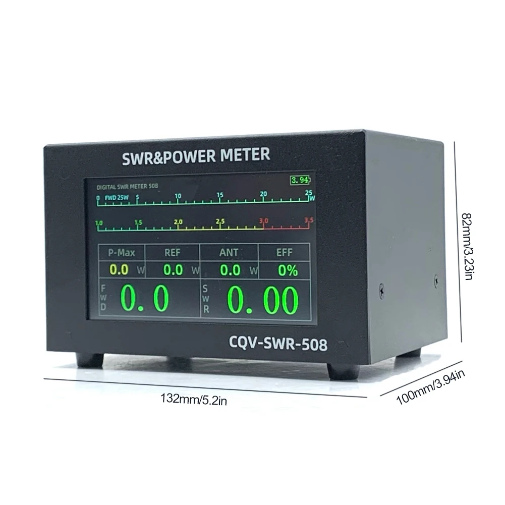 120W Digital Power Standing Wave Meter 4.3in IPS Touchscreen 1.8-54Mhz SWR&Power Meter Type C DC5V/1A Charging UHF Interface