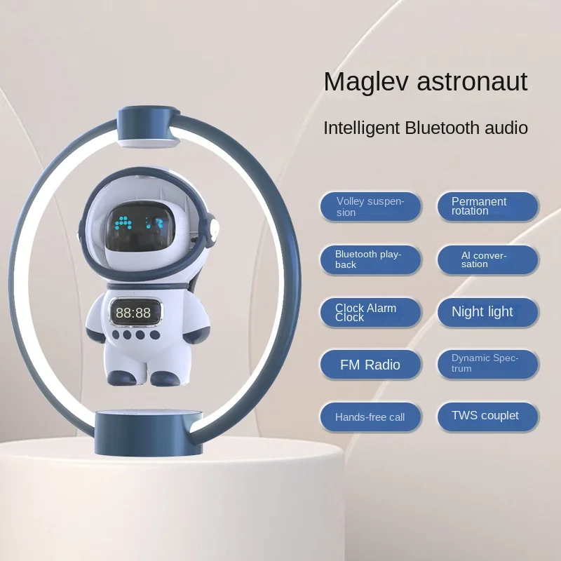 Magnetic Levitation Bluetooth Audio Astronaut Audio With Clock Speaker With Alarm Clock Can Connect TWS Smart Voice